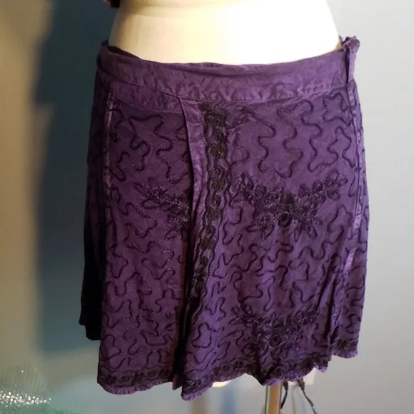 Halter and Wrap Skirt Set India Embroidered Purple Free Size - Picture 4 of 10